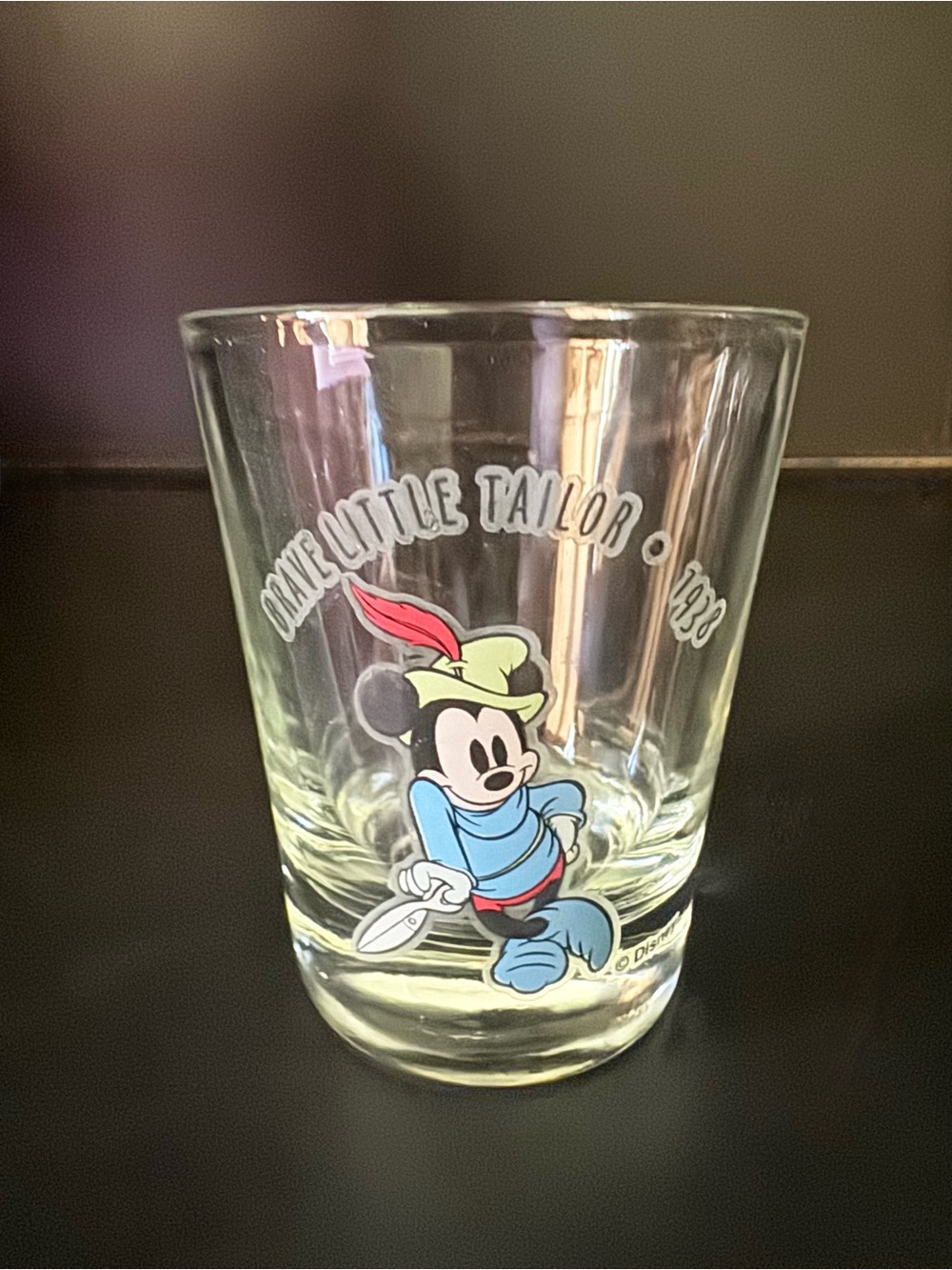 Vintage Disney “Brave Little Tailor” 1938 Mickey Mouse Shot Glass